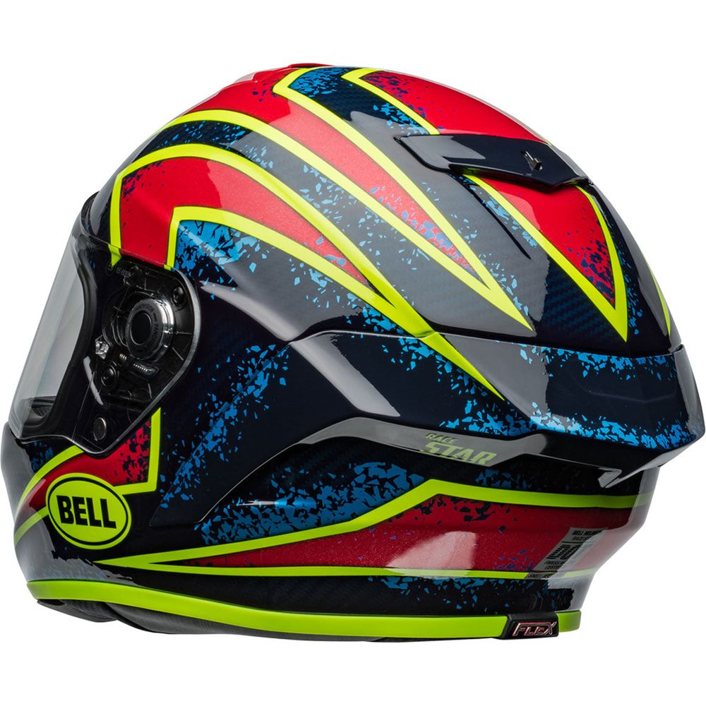 Bell Race Star Flex DLX Xenon Full Face Helmet Gloss Blue / Retina (Image 6) - ThrottleChimp