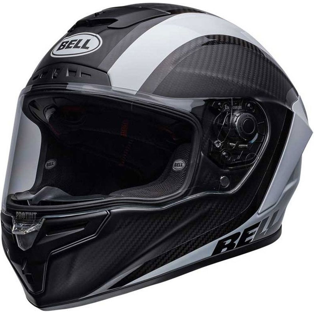 Bell 2022.2 Street Race Star Flex DLX Tantrum 2 Full Face Helmet Matt / Gloss Black / White - ThrottleChimp