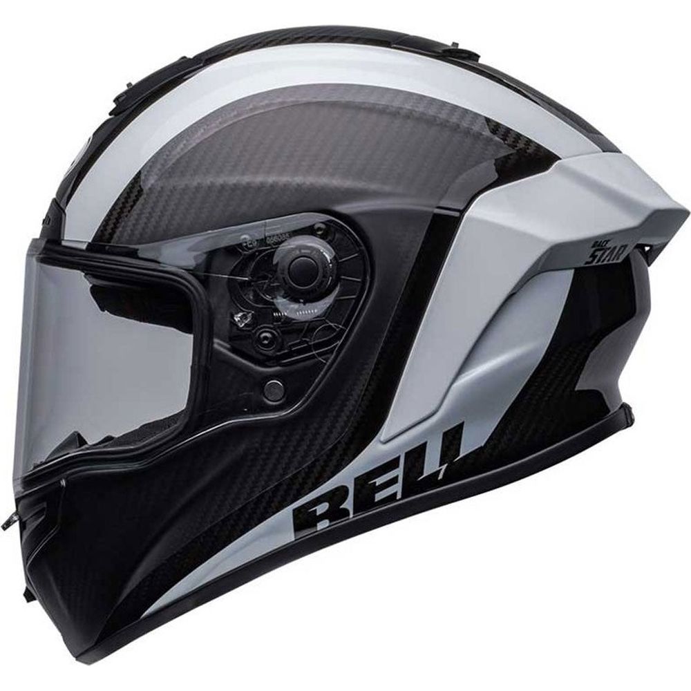 Bell 2022.2 Street Race Star Flex DLX Tantrum 2 Full Face Helmet Matt / Gloss Black / White (Image 3) - ThrottleChimp