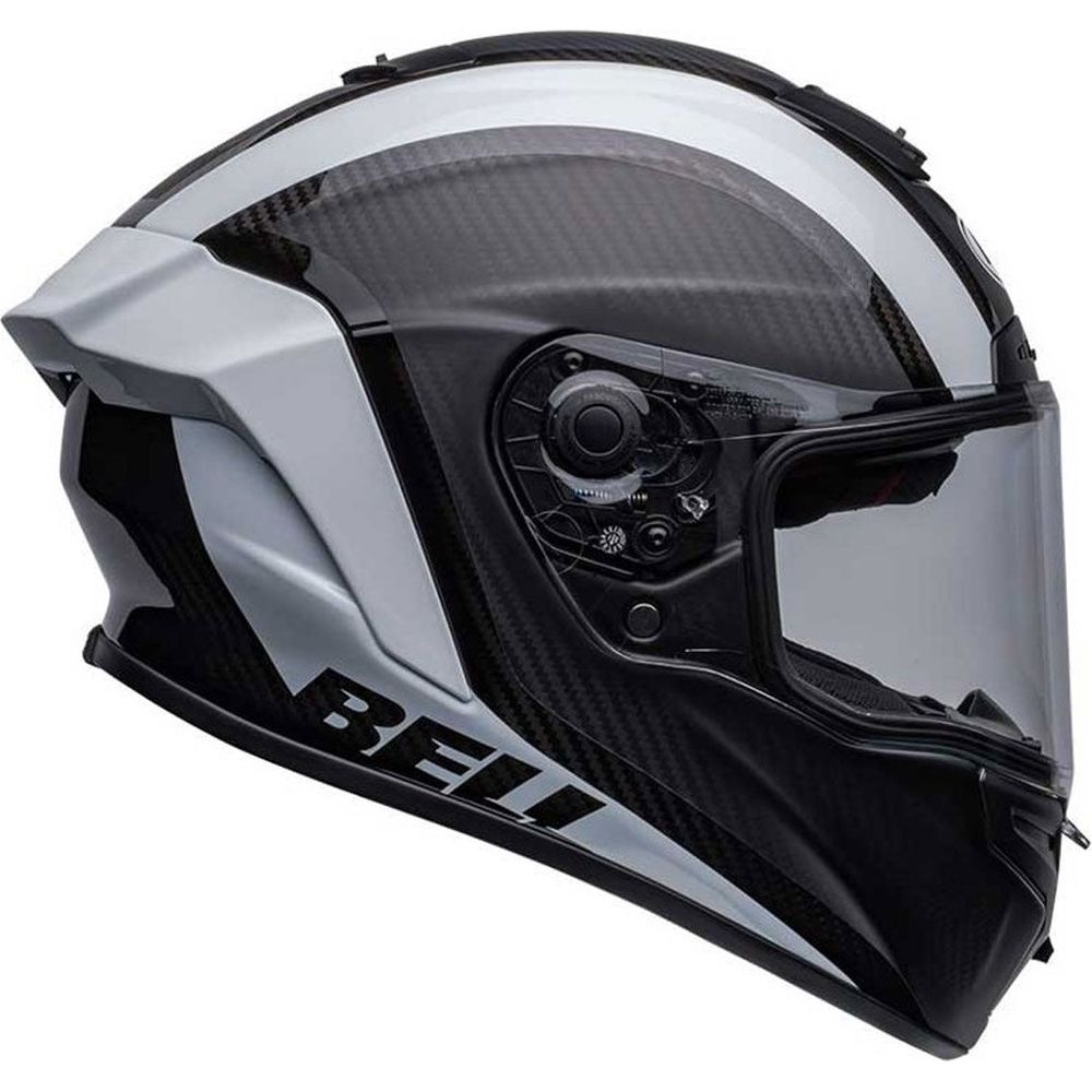 Bell 2022.2 Street Race Star Flex DLX Tantrum 2 Full Face Helmet Matt / Gloss Black / White (Image 4) - ThrottleChimp