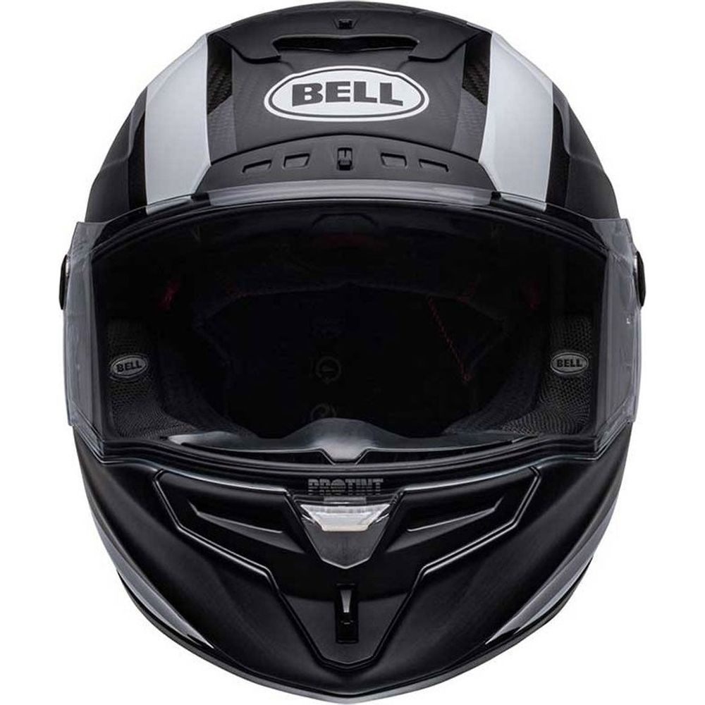 Bell 2022.2 Street Race Star Flex DLX Tantrum 2 Full Face Helmet Matt / Gloss Black / White (Image 2) - ThrottleChimp