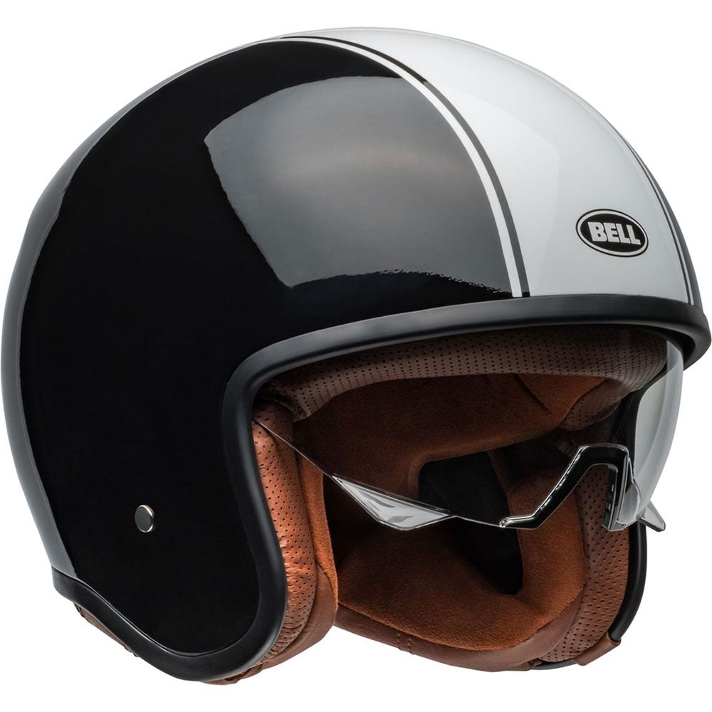 Bell TX501 Rally Open Face Helmet Gloss Black / White (Image 3) - ThrottleChimp