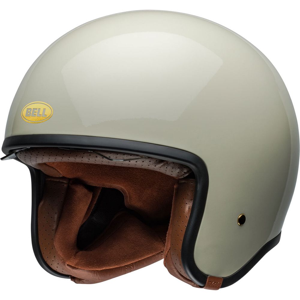 Bell TX501 Solid Open Face Helmet Vintage White - ThrottleChimp