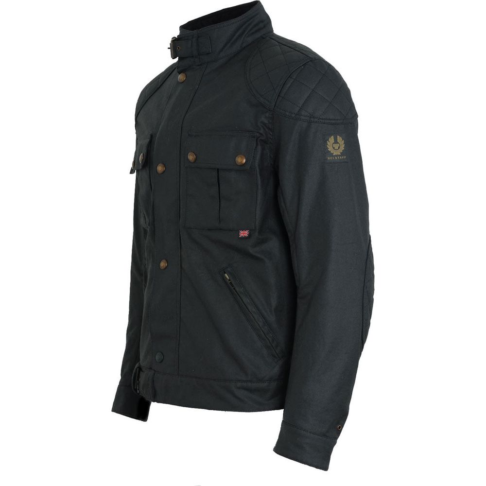 Belstaff Brooklands Waxed Cotton Jacket Black FREE 1 YEAR Returns, FREE UK Delivery | ThrottleChimp