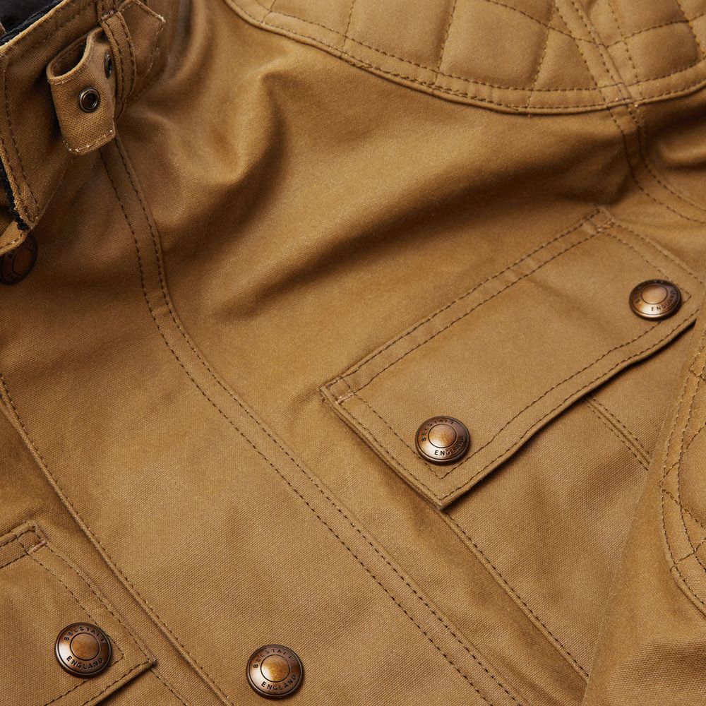 Belstaff Brooklands Waxed Cotton Jacket Sand (Image 5) - ThrottleChimp