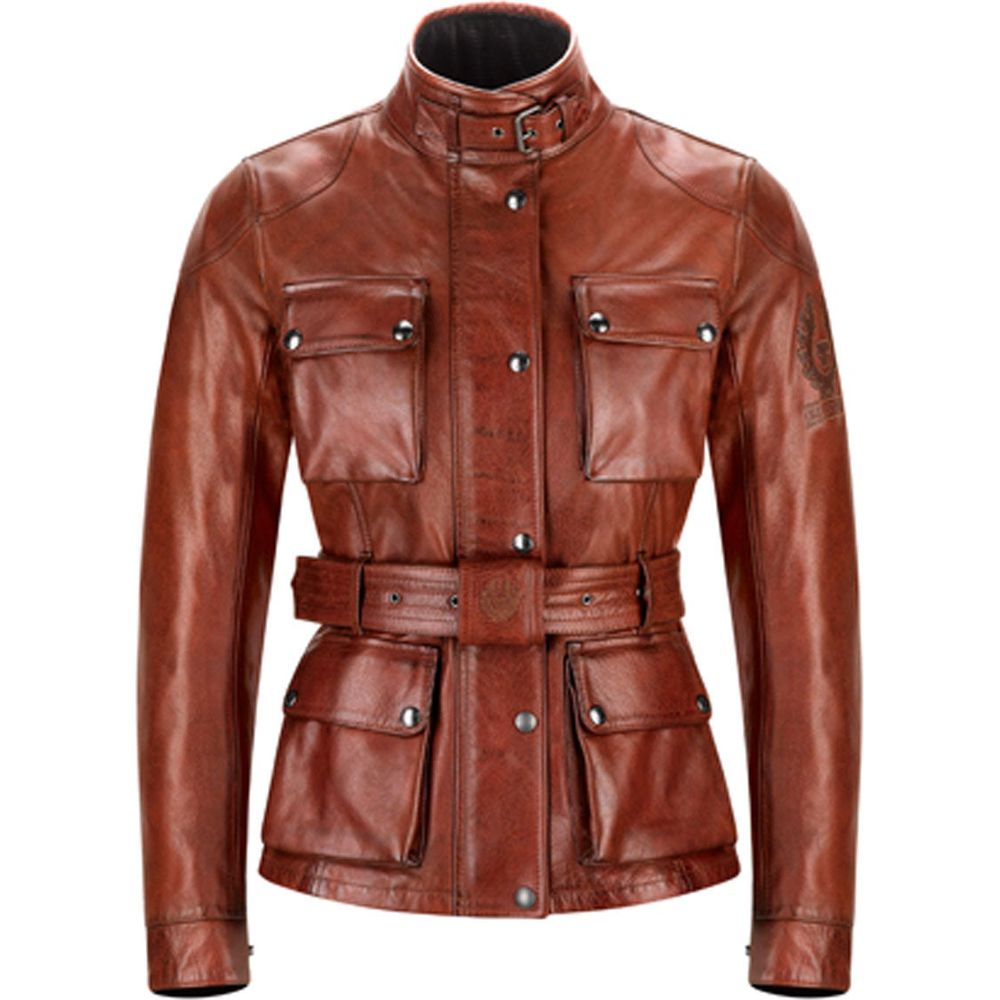 Belstaff Trialmaster Pro Ladies Leather Jacket Red - ThrottleChimp