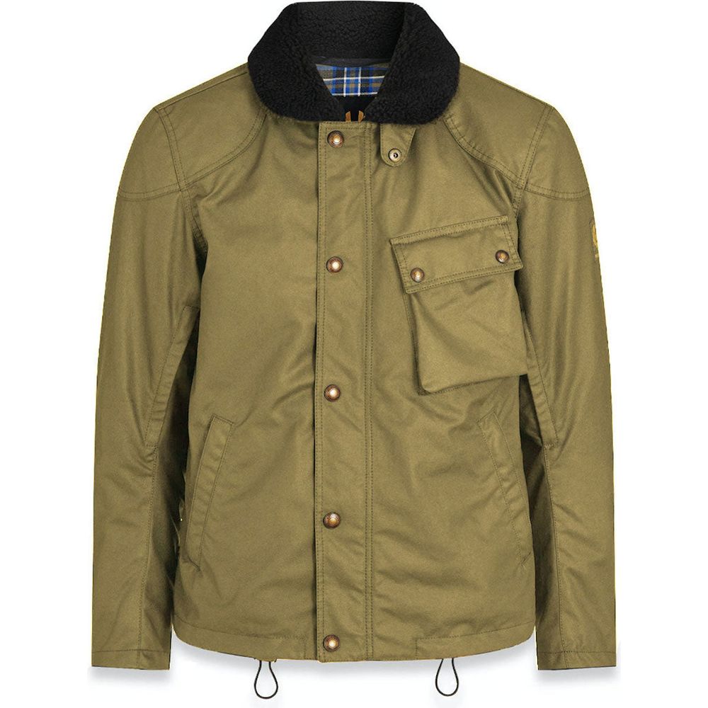 Belstaff Convoy Waxed Cotton Jacket Olive FREE 1 YEAR Returns, FREE UK Delivery | ThrottleChimp