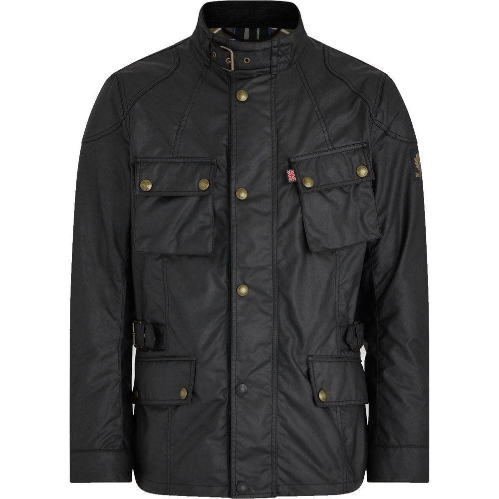 Belstaff Crosby Technical Waxed Cotton Jacket Black FREE 1 YEAR Returns, FREE UK Delivery | ThrottleChimp