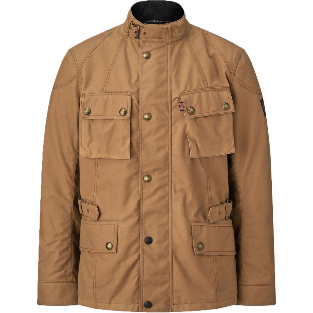 Belstaff Crosby Technical Waxed Cotton Jacket Sand FREE 1 YEAR Returns, FREE UK Delivery | ThrottleChimp