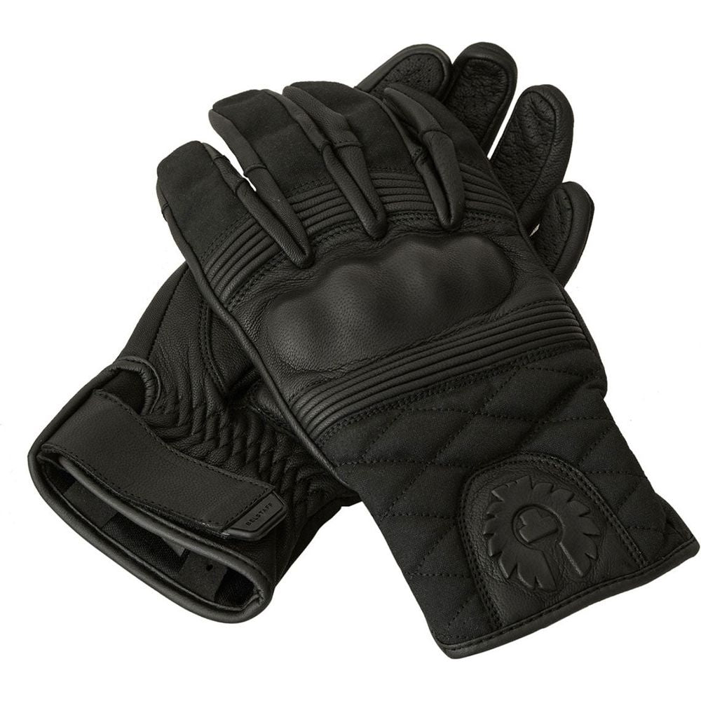 Belstaff Hampstead Leather / Textile Gloves Black / Black (Image 3) - ThrottleChimp