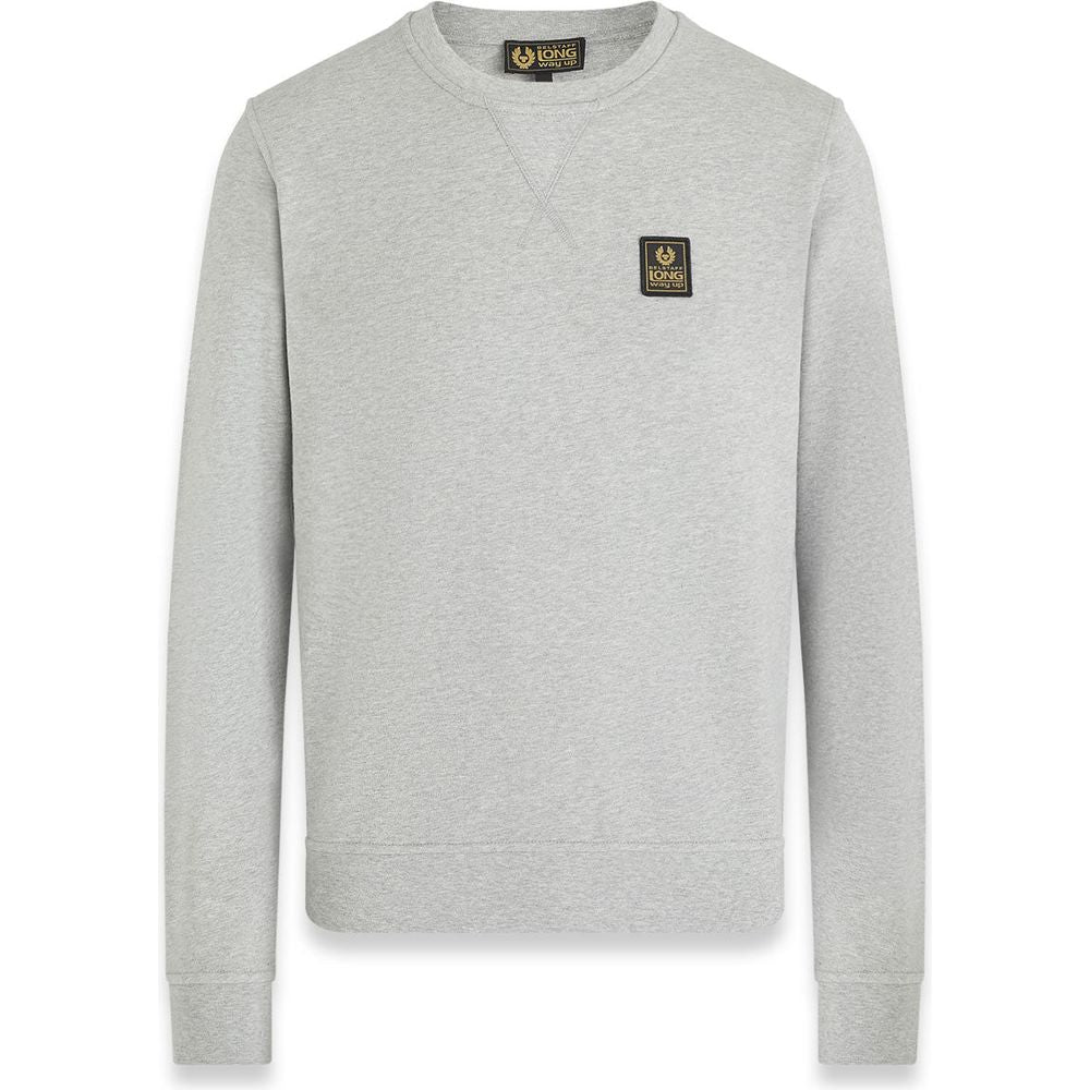 Belstaff Long Way Up Crew Neck Sweatshirt Grey Melange - ThrottleChimp