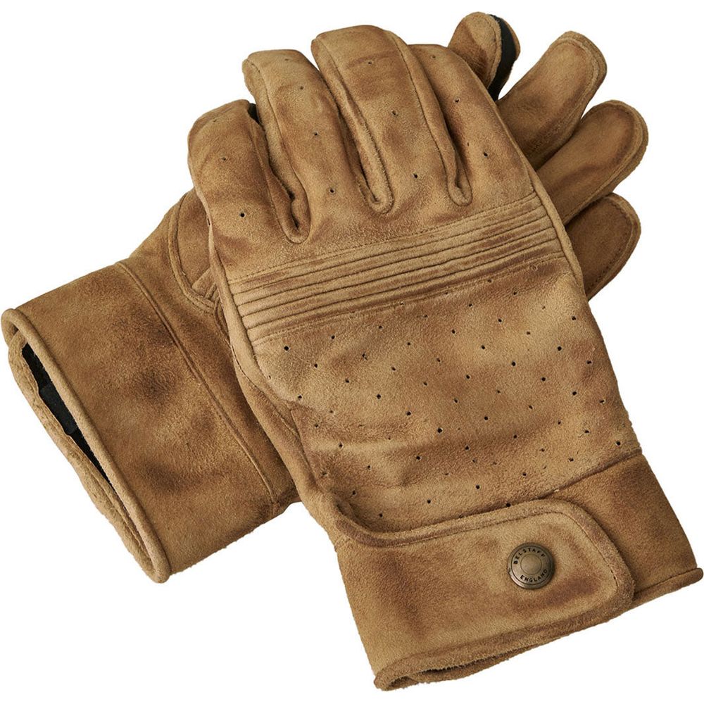 Belstaff Montgomery Leather Gloves Suede Sand (Image 2) - ThrottleChimp