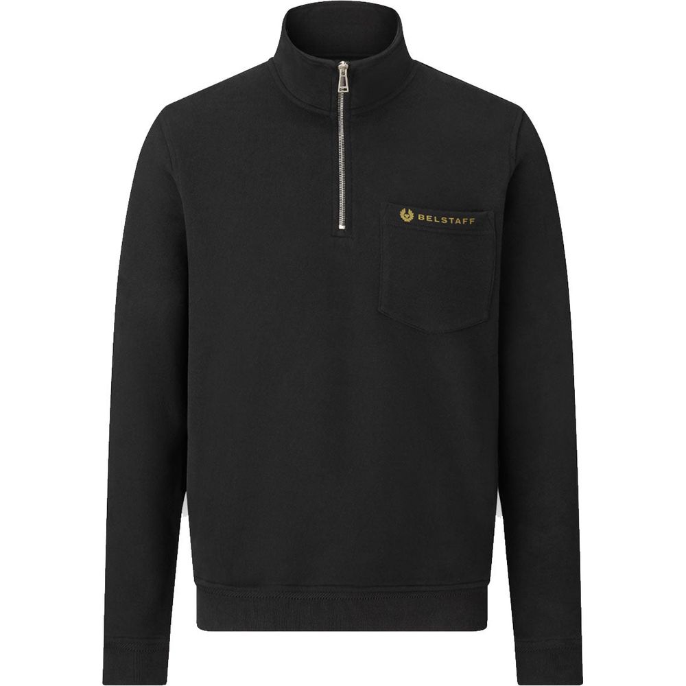 Belstaff Quarter Zip Jersey Black - ThrottleChimp