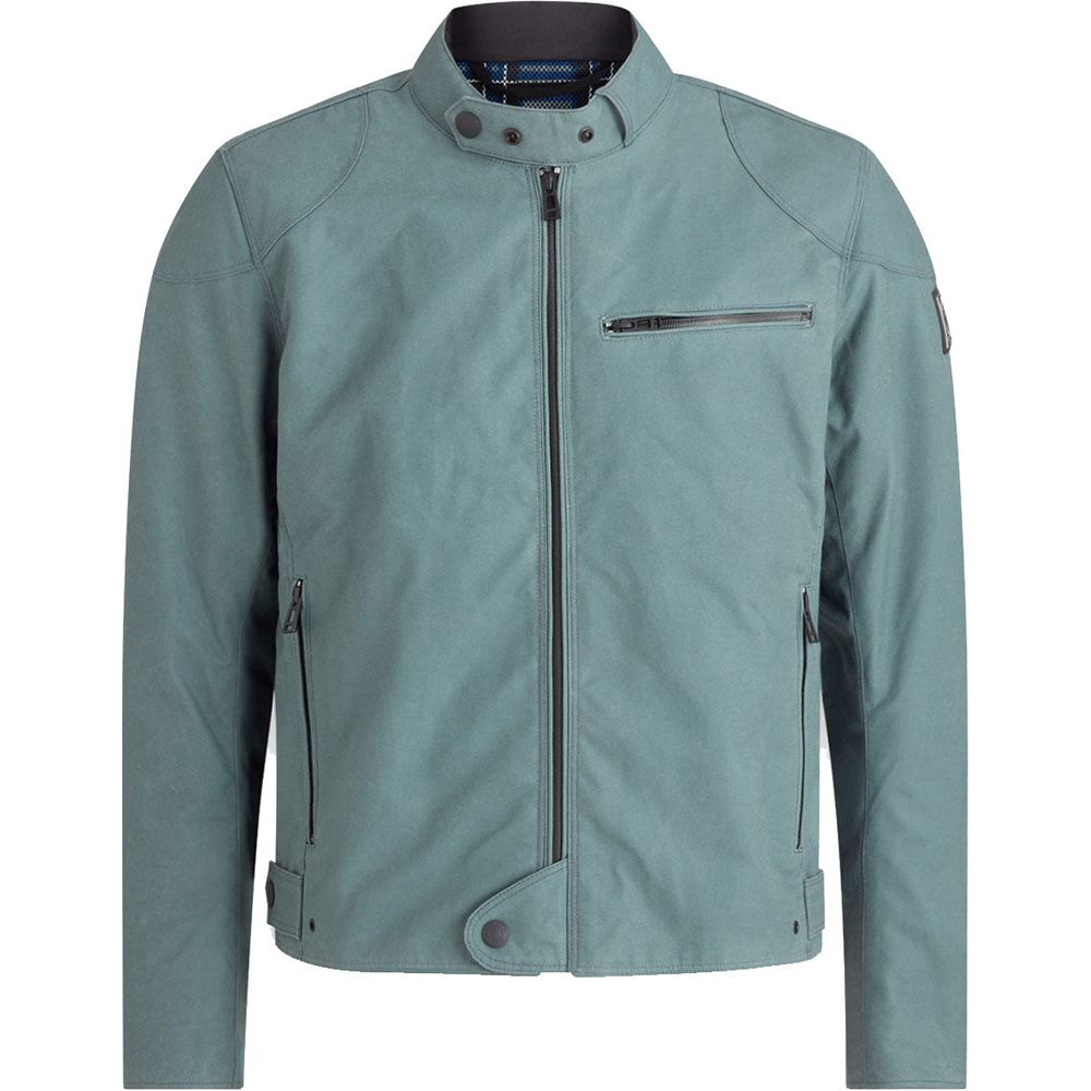 Belstaff Stealth Ariel Waxed Cotton Jacket Dark Steel Green - ThrottleChimp