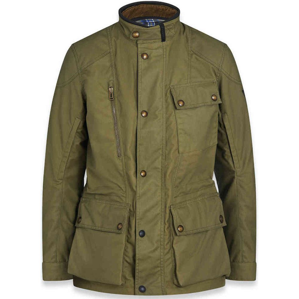 Belstaff Waymaster Technical Waxed Cotton Jacket Olive - ThrottleChimp