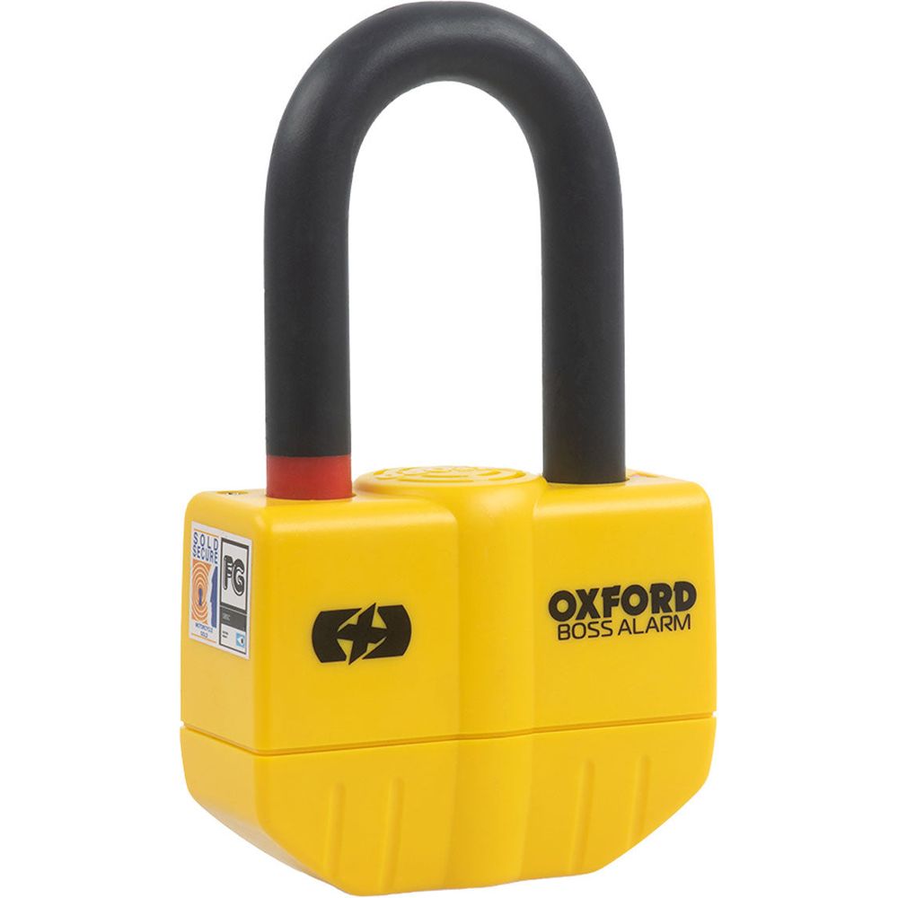 Oxford Boss Alarm 14mm Chain Lock Yellow - ThrottleChimp