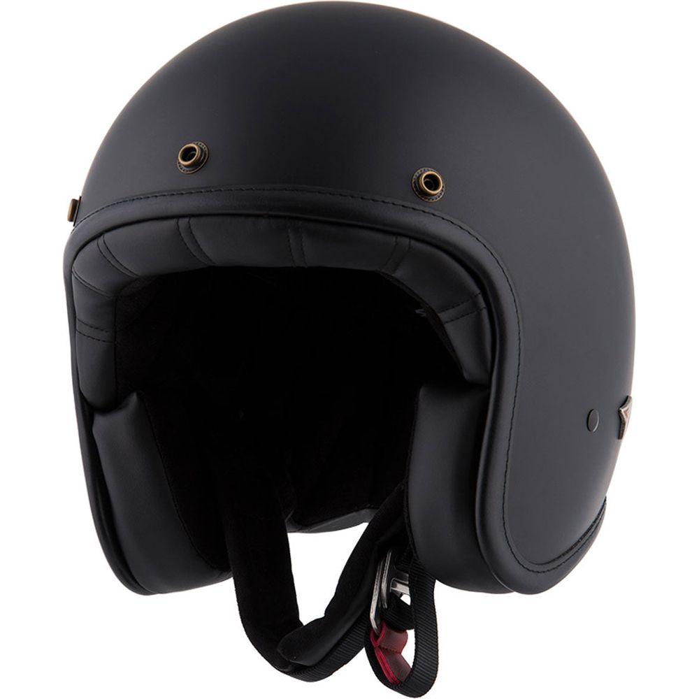 ByCity Two Strokes Open Face Helmet Full Black - ThrottleChimp