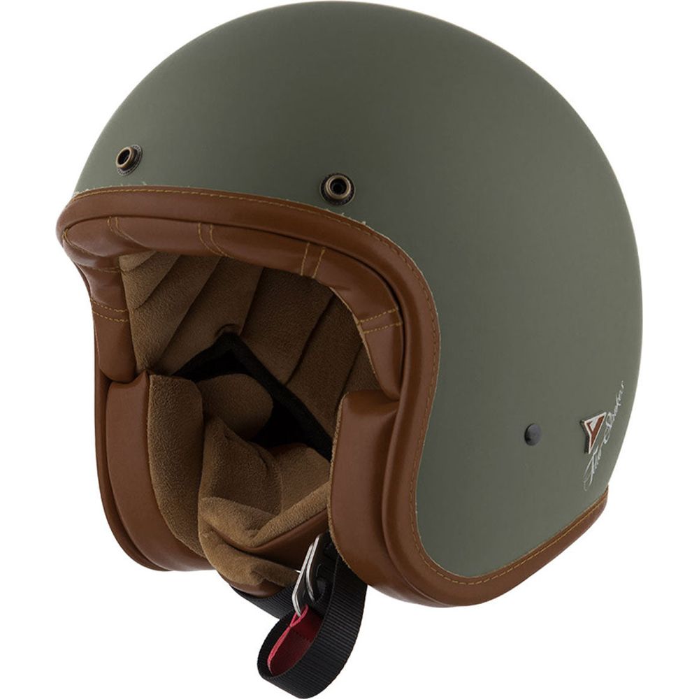 ByCity Two Strokes Open Face Helmet Matt Green - ThrottleChimp