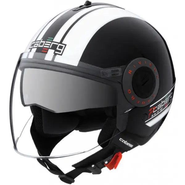 Caberg Riviera V2+ Pure Open Face Helmet Black / White FREE 1 YEAR Returns, FREE UK Delivery | ThrottleChimp