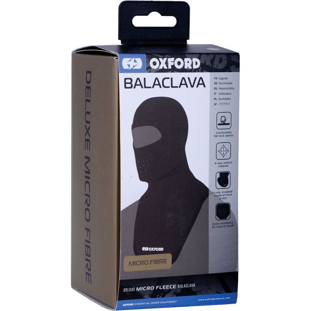 Oxford Deluxe Micro Fibre Balaclava Black FREE 1 YEAR Returns, FREE UK Delivery | ThrottleChimp