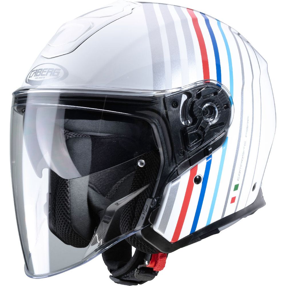 Caberg Flyon Bakari Open Face Helmet White / Silver (Image 2) - ThrottleChimp