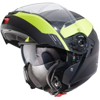 Caberg Levo Prospect Flip-Up Helmet Matt Black / Yellow (Image 2) - ThrottleChimp