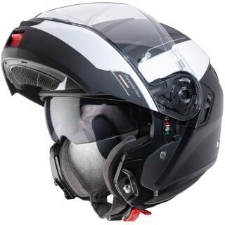 Caberg Levo Prospect Flip-Up Helmet Matt Black / White (Image 3) - ThrottleChimp