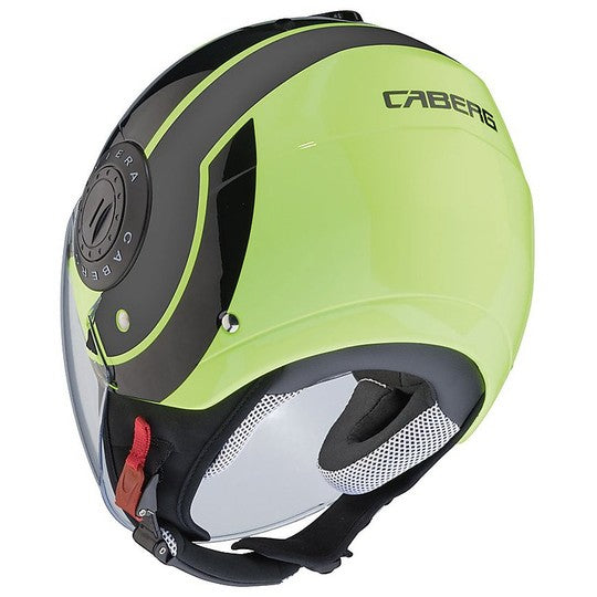 Caberg Riviera Sway Open Face Helmet Black / Fluo Yellow (Image 4) - ThrottleChimp