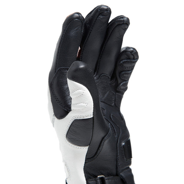 Dainese Carbon 4 Ladies Long Leather Gloves Black / White / Fluo Red (Image 10) - ThrottleChimp