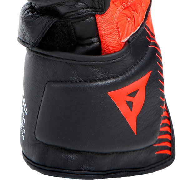 Dainese Carbon 4 Long Leather Gloves Black / Fluo Red / White (Image 7) - ThrottleChimp