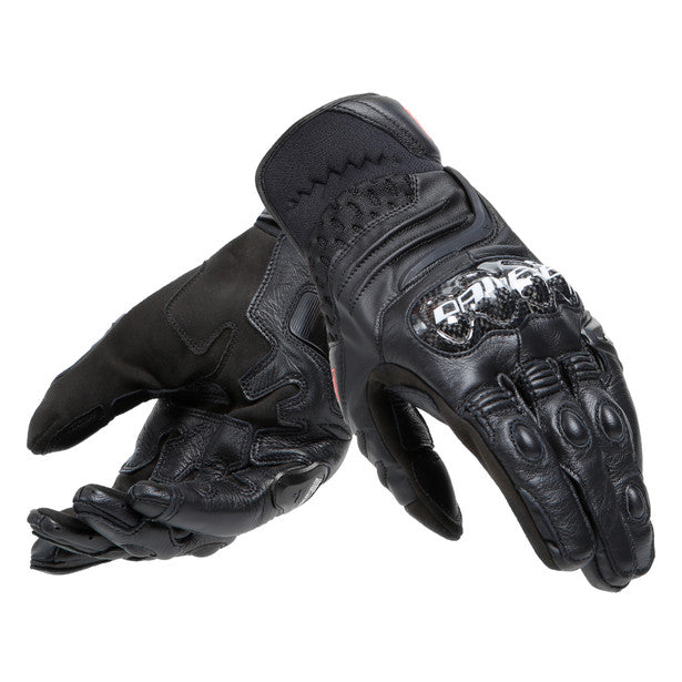 Dainese Carbon 4 Short Leather Gloves Black / Black (Image 5) - ThrottleChimp