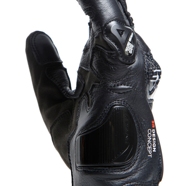 Dainese Carbon 4 Short Leather Gloves Black / Fluo Red (Image 14) - ThrottleChimp