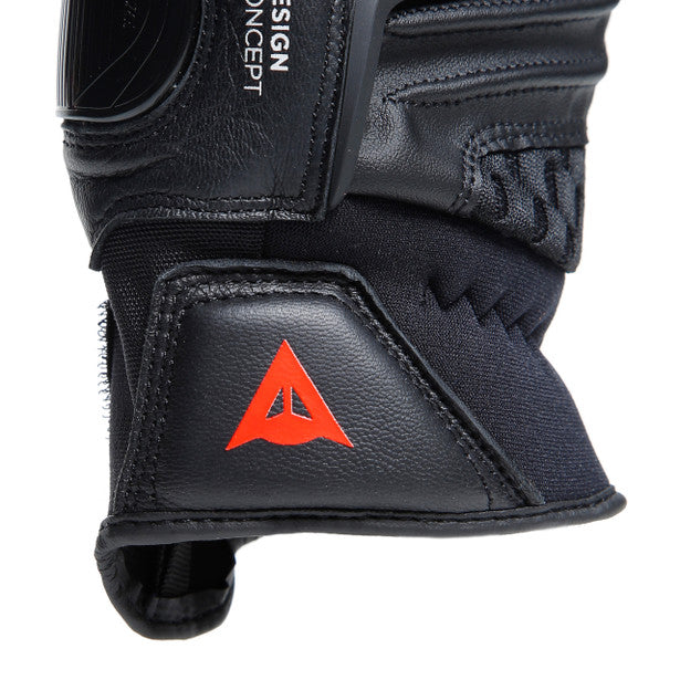 Dainese Carbon 4 Short Leather Gloves Black / Fluo Red (Image 7) - ThrottleChimp