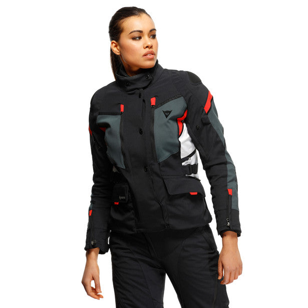 Dainese Carve Master 3 Ladies Touring Gore-Tex Jacket Black / Ebony / Lava Red FREE 1 YEAR Returns, FREE UK Delivery | ThrottleChimp