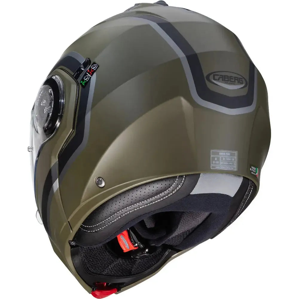 Caberg Droid Pure Flip-Up Helmet Matt Green / Black / Anthracite (Image 4) - ThrottleChimp