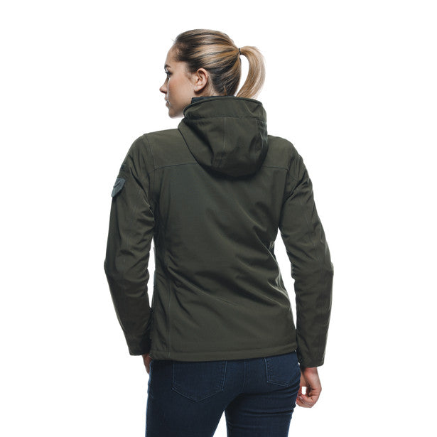 Dainese Centrale Absoluteshell Pro Ladies Hooded Textile Jacket Green FREE 1 YEAR Returns, FREE UK Delivery | ThrottleChimp