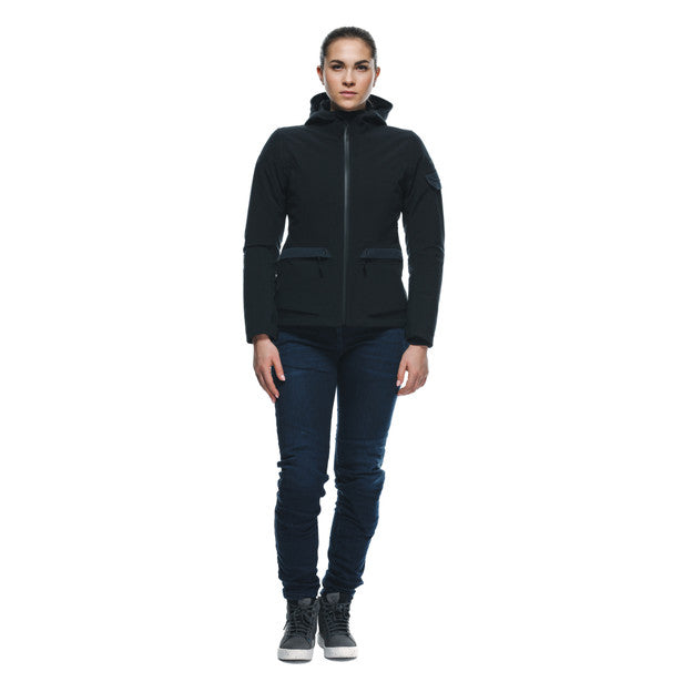 Dainese Centrale Absoluteshell Pro Ladies Hooded Textile Jacket Black (Image 3) - ThrottleChimp