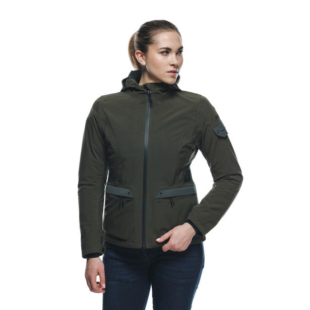 Dainese Centrale Absoluteshell Pro Ladies Hooded Textile Jacket Green FREE 1 YEAR Returns, FREE UK Delivery | ThrottleChimp