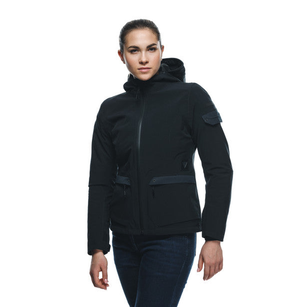 Dainese Centrale Absoluteshell Pro Ladies Hooded Textile Jacket Black (Image 5) - ThrottleChimp