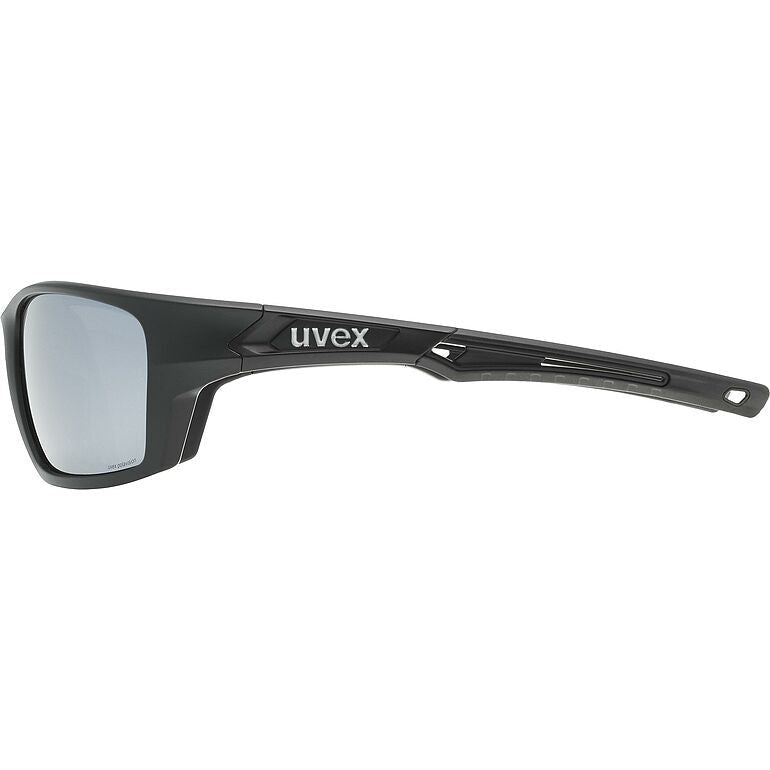 Uvex SP 232 Polarised Sunglasses Black / Silver (Image 3) - ThrottleChimp