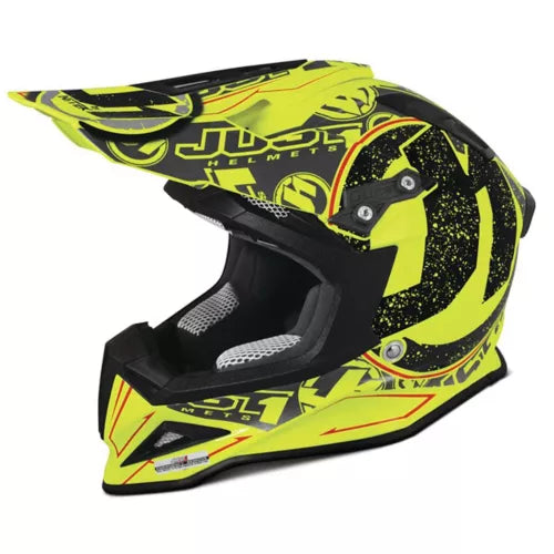 Just1 J12 Carbon MX Helmet Stamp Fluo Yellow - ThrottleChimp