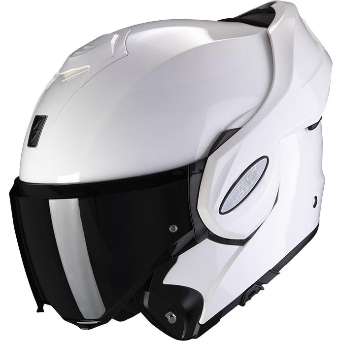 Scorpion EXO-Tech Evo Flip-Up Helmet Gloss White (Image 4) - ThrottleChimp