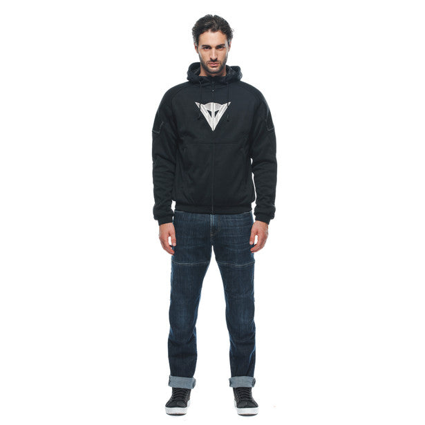 Dainese Daemon X Protective Hoodie Black / Black / White (Image 3) - ThrottleChimp