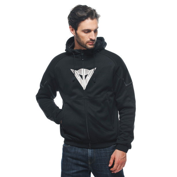 Dainese Daemon X Protective Hoodie Black / Black / White (Image 6) - ThrottleChimp