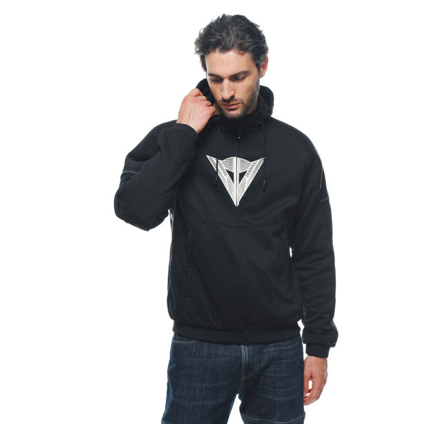 Dainese Daemon X Protective Hoodie Black / Black / White (Image 7) - ThrottleChimp