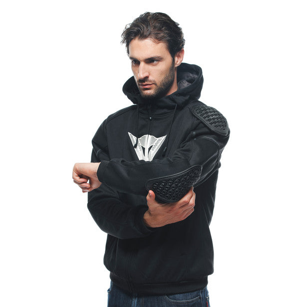 Dainese Daemon X Protective Hoodie Black / Black / White (Image 13) - ThrottleChimp