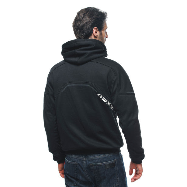 Dainese Daemon X Protective Hoodie Black / Black / White (Image 8) - ThrottleChimp