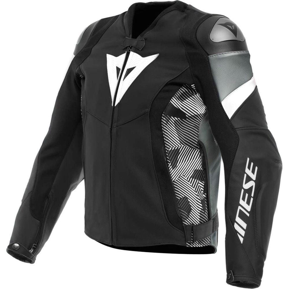 Dainese Avro 5 Leather Jacket Black / White / Anthracite FREE 1 YEAR Returns, FREE UK Delivery | ThrottleChimp