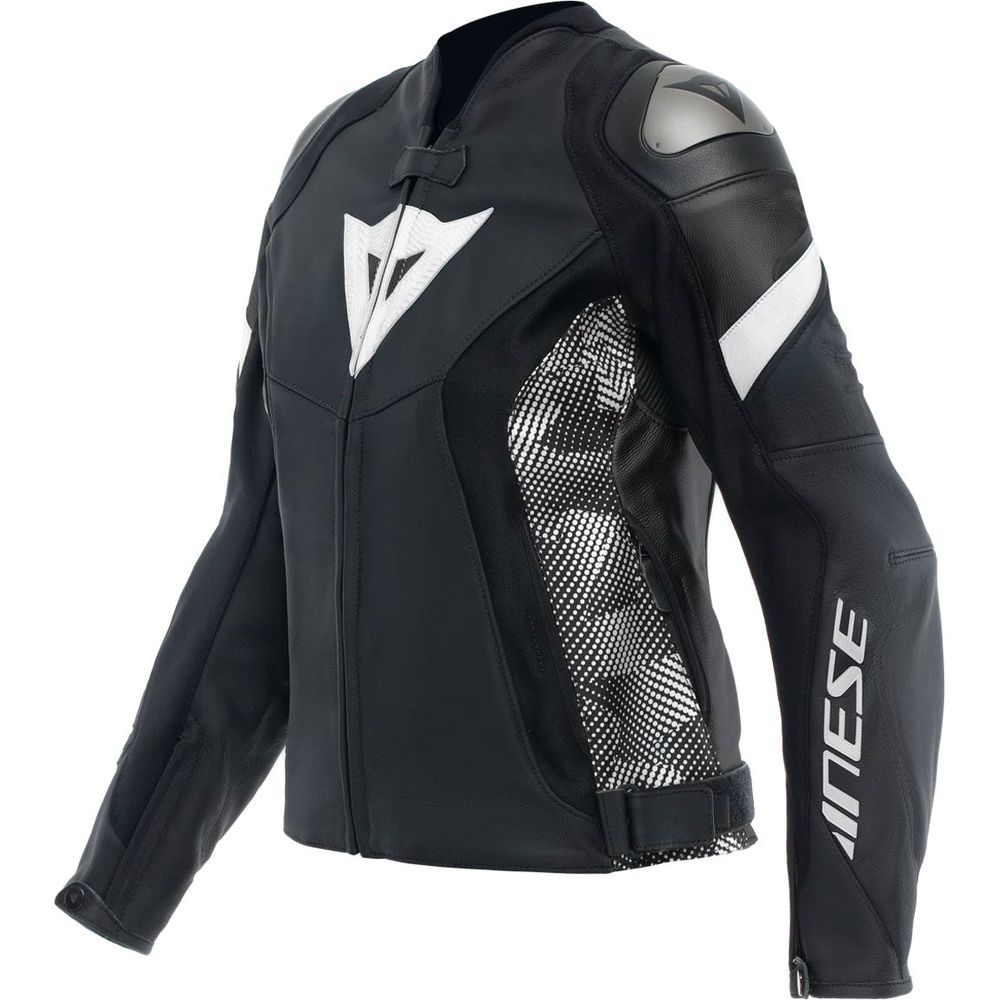 Dainese Avro 5 Ladies Leather Jacket Black / Black / White FREE 1 YEAR Returns, FREE UK Delivery | ThrottleChimp