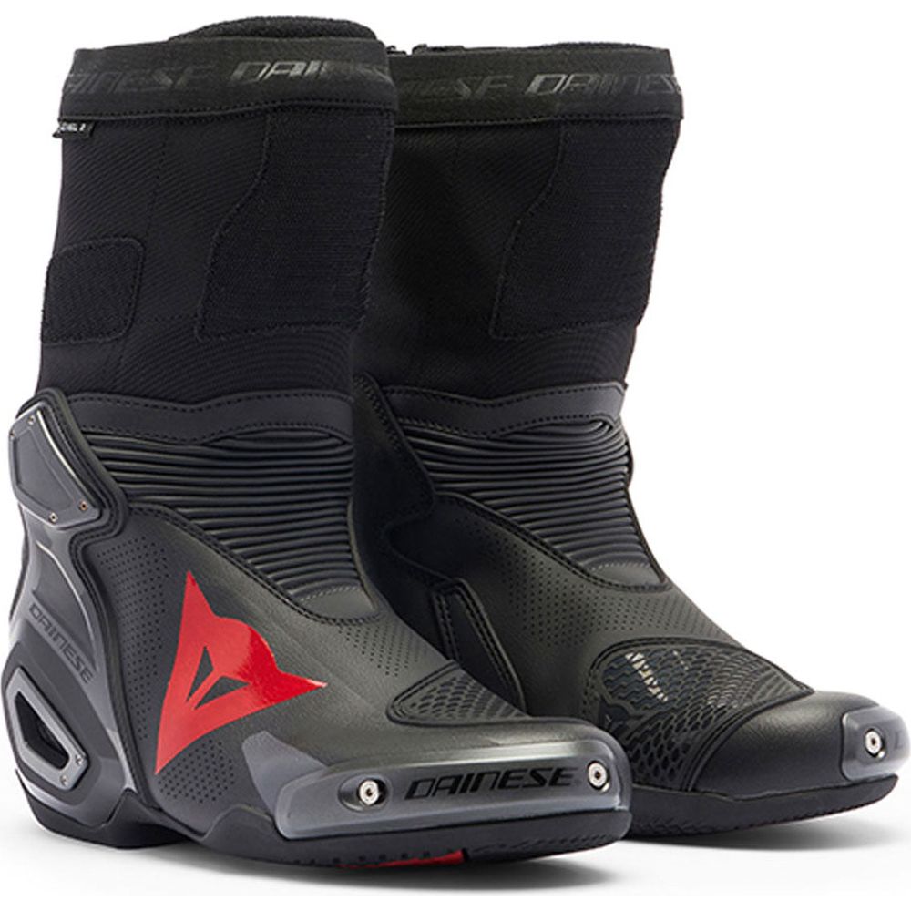 Dainese Axial 2 Air Boots Black / Black / Fluo Red FREE 1 YEAR Returns, FREE UK Delivery | ThrottleChimp